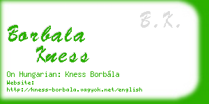 borbala kness business card